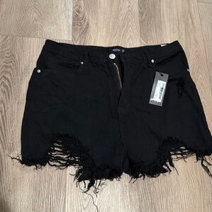 Black denim shorts size US12